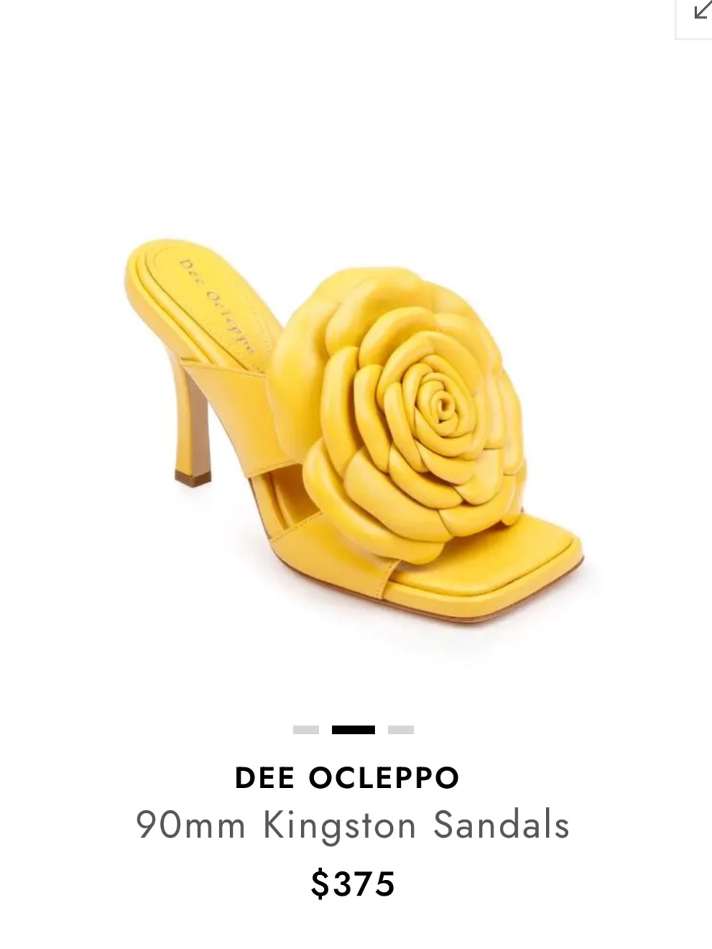 Dee Ocleppo Yellow Floral Slide Mules